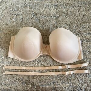 Victoria’s Secret Multi-way Strapless Nude Underwired Bra Lightly Lined: 38C